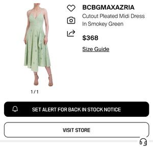 BCBGMaxAzria Smokey Green Cutout Midi Dress